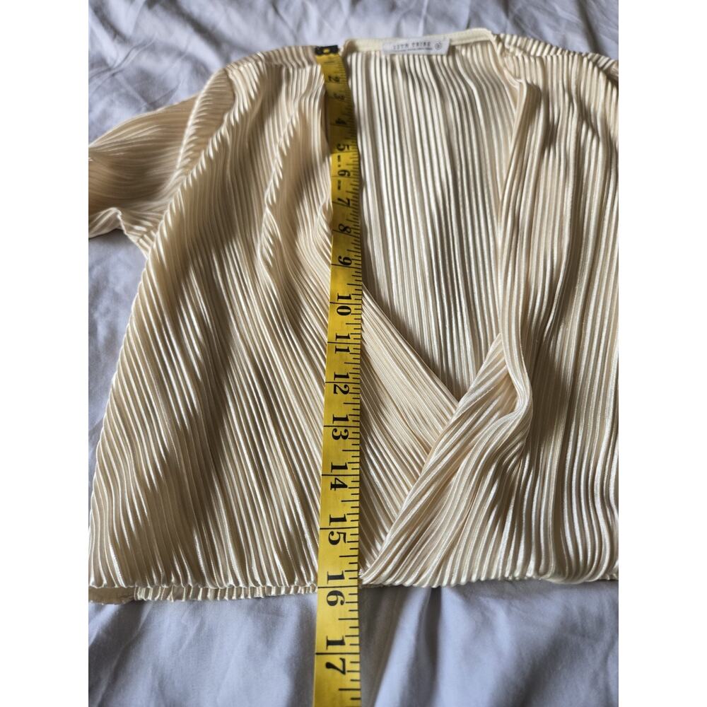 12th Tribe Zaria Cream Plisse Pants Long Sleeve Top Set Small Euro Summer Boho - Picture 10 of 13